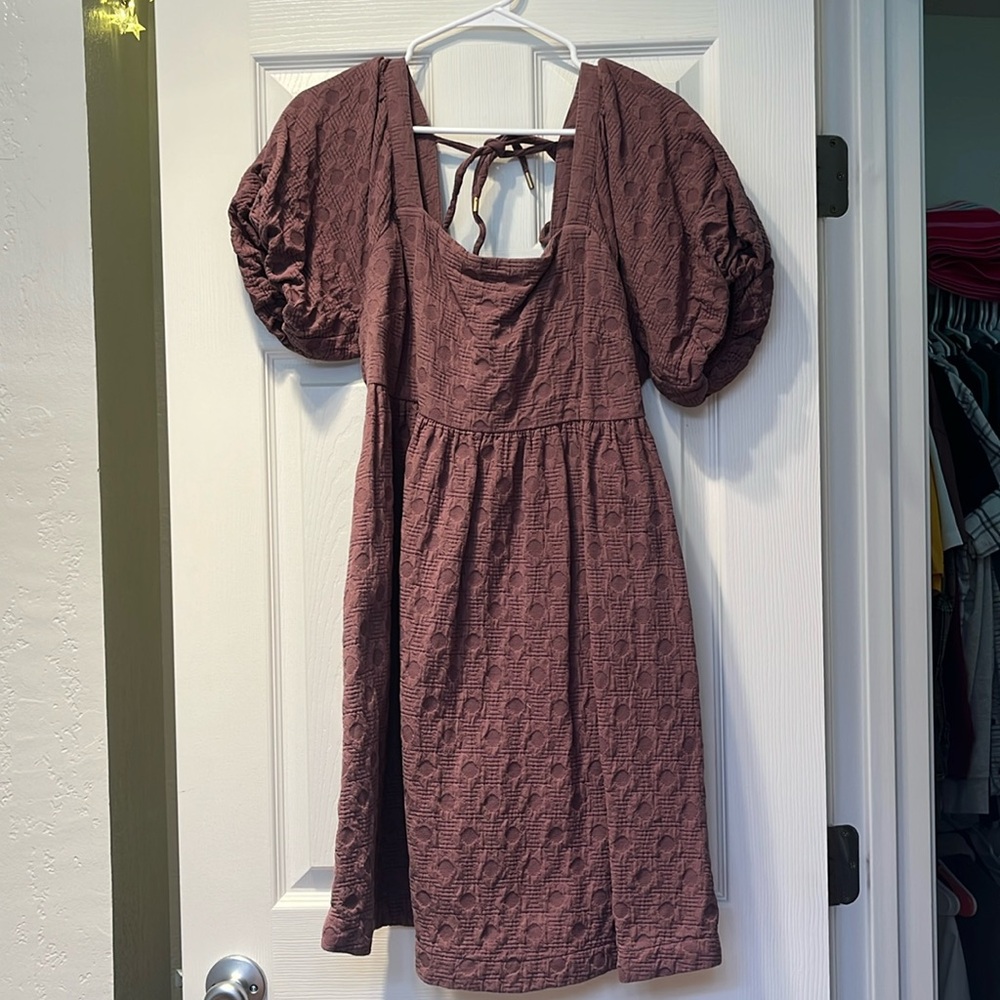 Madewell Floral Quilted Puff-Sleeve Mini Dress